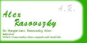 alex rasovszky business card